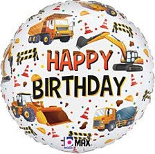 Happy Birthday Construction 18 Inch Mylar #13