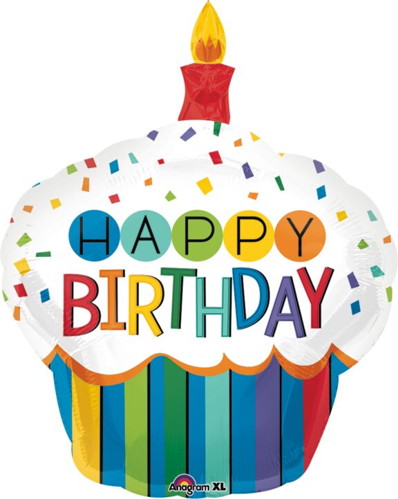 Happy Birthday Cupcake Large Mylar #99