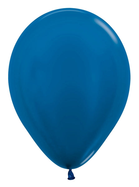 12 Inch Latex Metallic Blue Hi-Floated