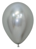 12 Inch Latex Chrome Silver Hi-Floated