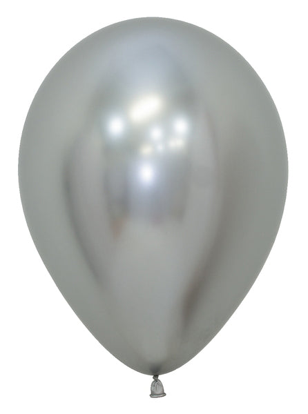 12 Inch Latex Chrome Silver