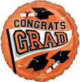 18 Inch Congrats Grad Mylar Orange #483