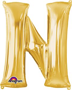 Gold Letter N 34 Inch