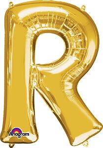 Gold Letter R 34 Inch