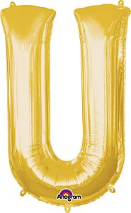 Gold Letter U 34 Inch