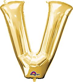 Gold Letter V 34 Inch