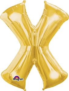 Gold Letter X 34 Inch