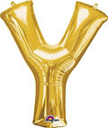 Gold Letter Y 34 Inch