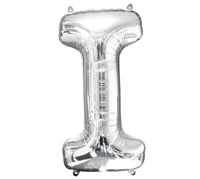 Silver Letter I 34 Inch