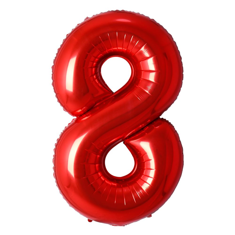 Red #8 Mylar 34 Inch