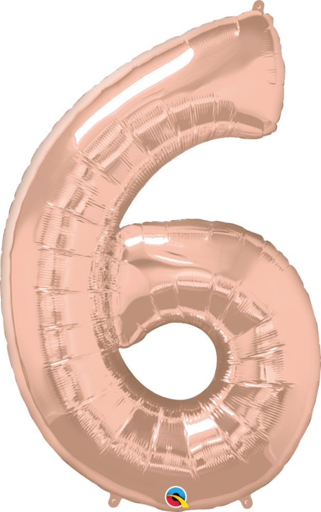 Rose Gold #6 Mylar 34 Inch