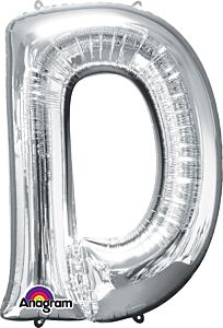 Silver Letter D 34 Inch