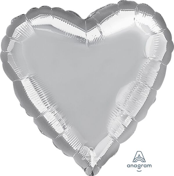 18 Inch Mylar Silver Heart