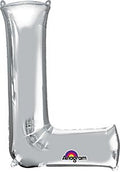 Silver Letter L 34 Inch