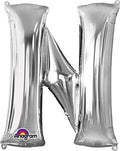 Silver Letter N 34 Inch