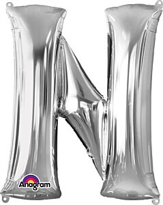 Silver Letter N 34 Inch