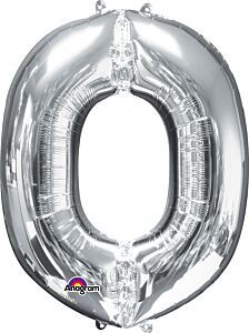 Silver Letter O 34 Inch