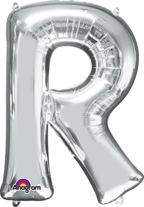 Silver Letter R 34 Inch