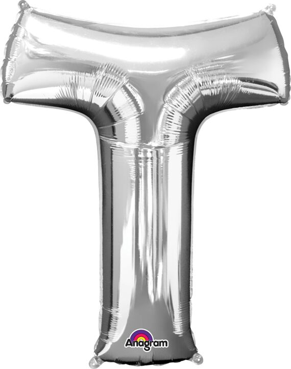 Silver Letter T 34 Inch
