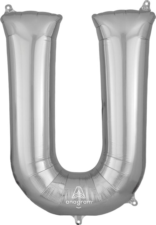 Silver Letter U 34 Inch