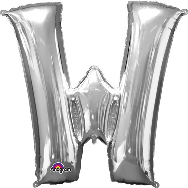 Silver Letter W 34 Inch