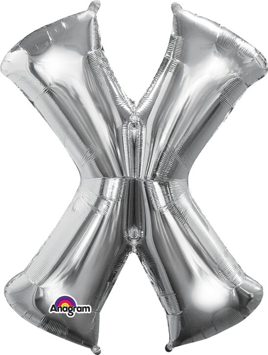 Silver Letter X 34 Inch