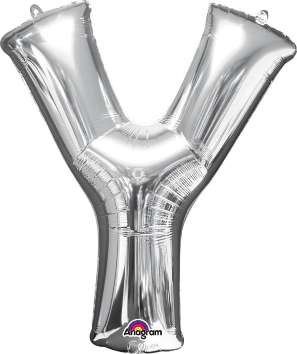 Silver Letter Y 34 Inch
